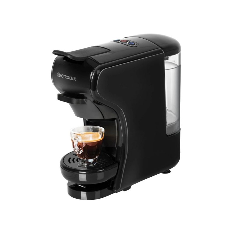 Dictro Lux 884600 Καφετιέρα Espresso για Αλεσμένο καφέ και Κάψουλα 19Bar/ 1450W Μαύρη (060144)